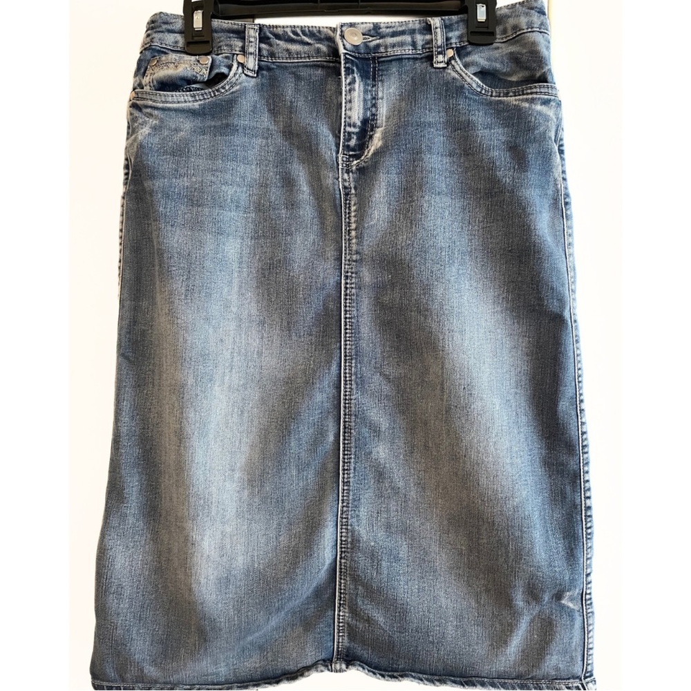 Christopher & Banks Jean Midi Jean Skirt-Size 6